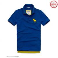 heren abercrombie and fitch korte polo t-shirt blauw geel moose logo Vrije Tijd 9o7k4412